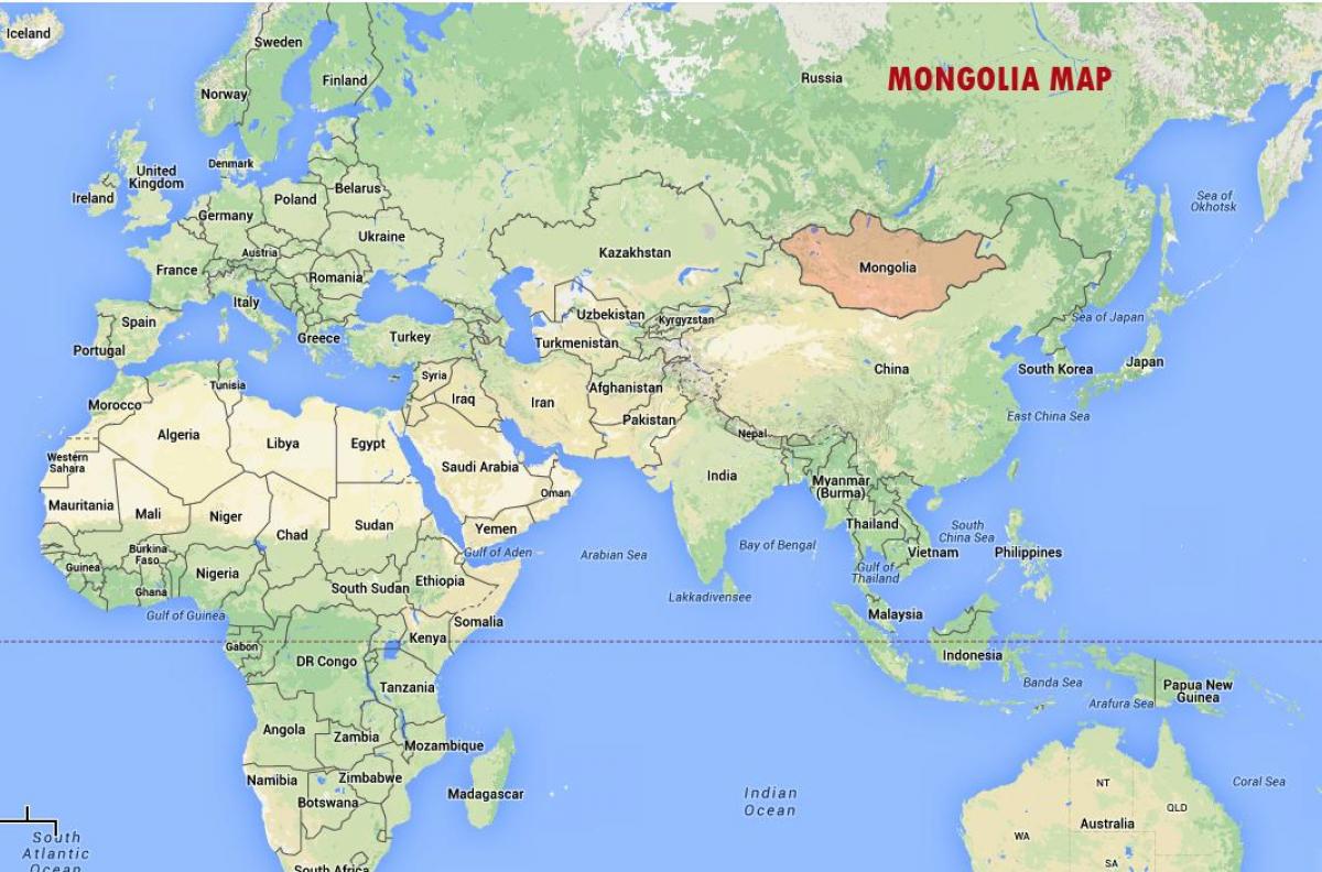 mapa del món que mostra Mongòlia