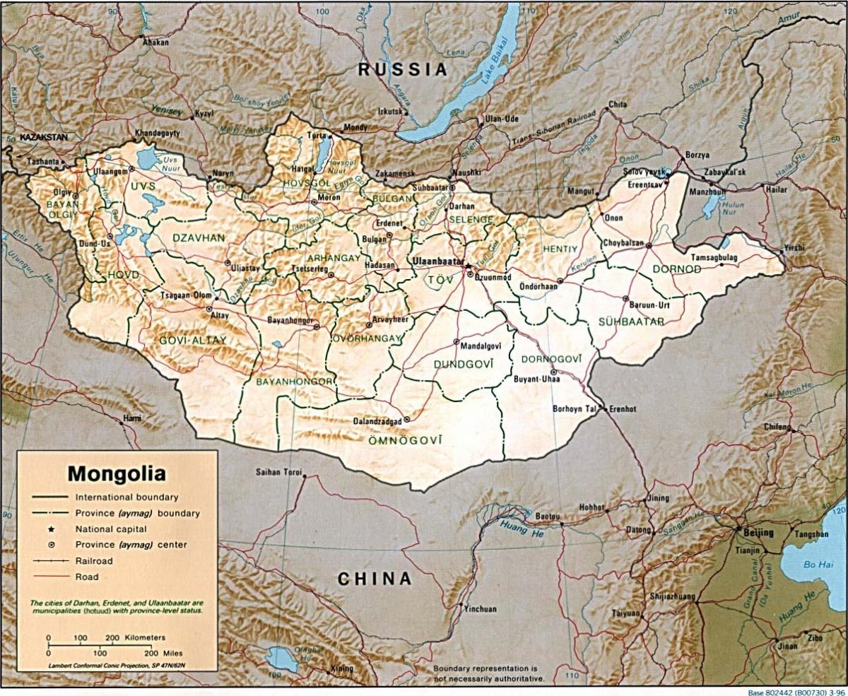 Mongòlia mapa geogràfic