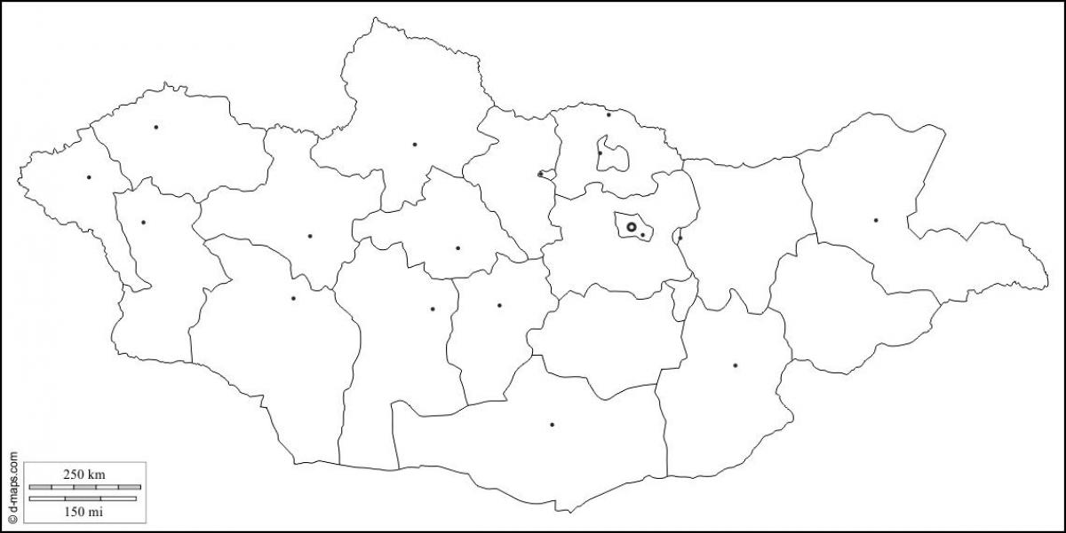 en blanc mapa de Mongòlia