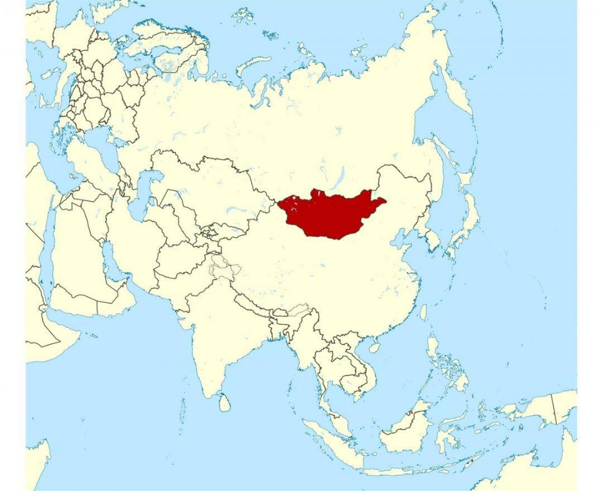 ubicació de Mongòlia en el mapa del món