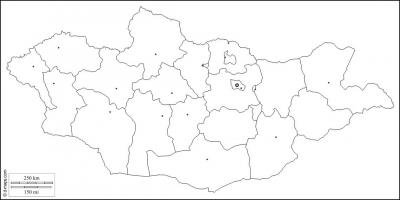 En blanc mapa de Mongòlia