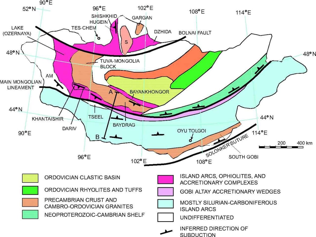 mapa del mapa geològic de Mongòlia
