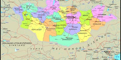 Mapa físic de Mongòlia