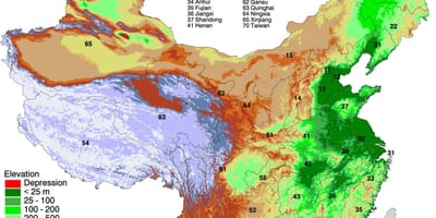 Mapa de Mongòlia elevació