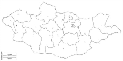 En blanc mapa de Mongòlia