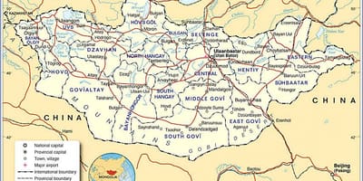 Mongòlia mapa turístic
